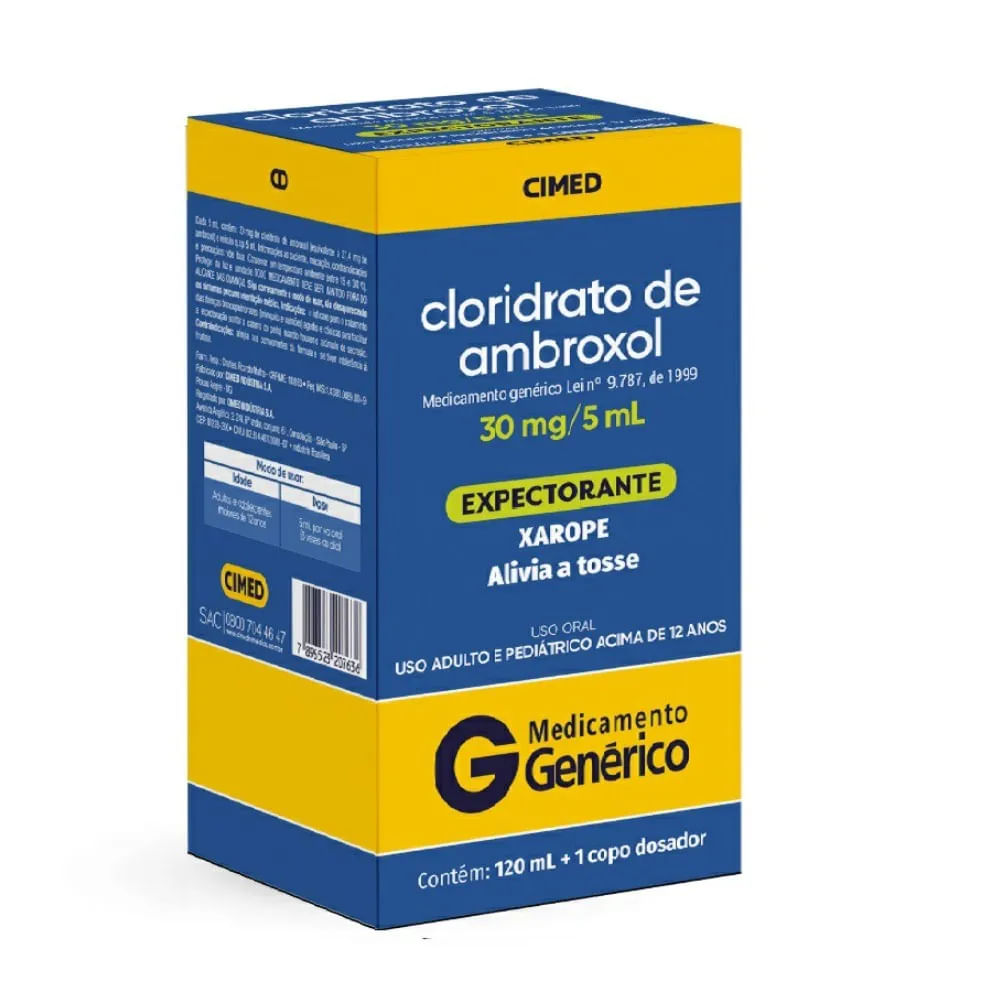 Imagem do produto CLORIDRATO DE AMBROXOL 6MG/ML CIMED XAROPE 120ML