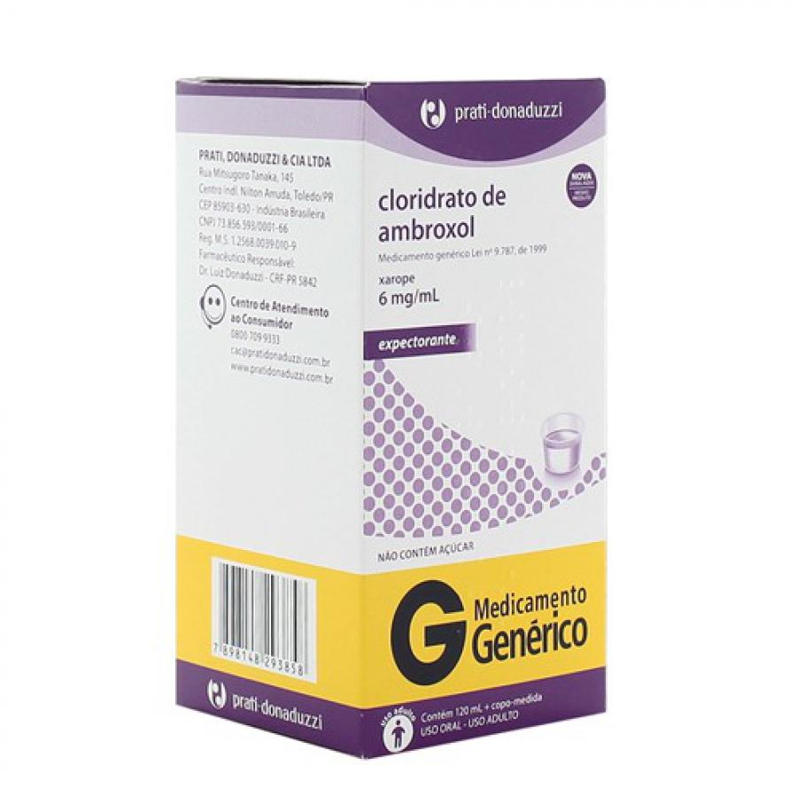 Thumbnail de CLORIDRATO DE AMBROXOL 6MG/ML PRATI DONADUZZI XAROPE 120ML