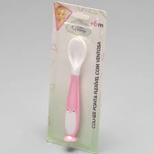 Imagem do produto COLHER INFANTIL COM PONTA FLEXIVEL E VENTOSA ROSA