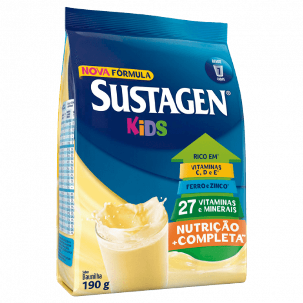 Imagem do produto COMPLEMENTO ALIMENTAR SUSTAGEN KIDS SABOR BAUNILHA SACHET 190G