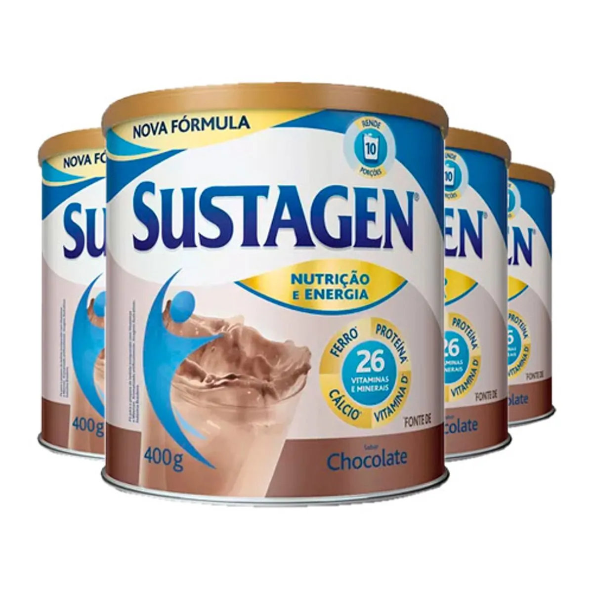 Imagem do produto COMPLEMENTO ALIMENTAR SUSTAGEN SABOR CHOCOLATE LATA 400G
