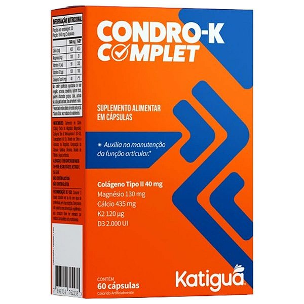Imagem do produto CONDRO K COMPLET KATIGUA COM 60 CAPSULAS REVESTIDAS