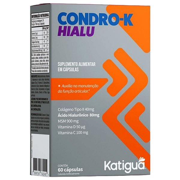 Imagem do produto CONDRO K HIALU COM MSM E TIPO II E VITAMINAS KATIGUA COM 60 CAPSULAS