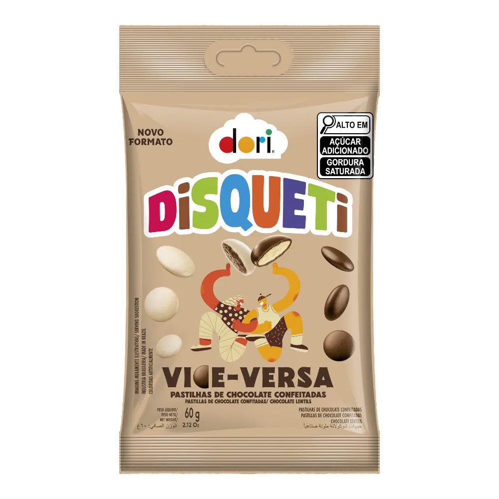 Imagem do produto CONFEITO DE CHOCOLATE DISQUETI VICE E VERSA 60G