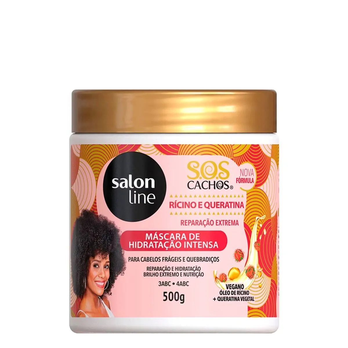 Imagem do produto CREME DE TRATAMENTO SALON LINE SOS RICINO E QUERATINA 500G