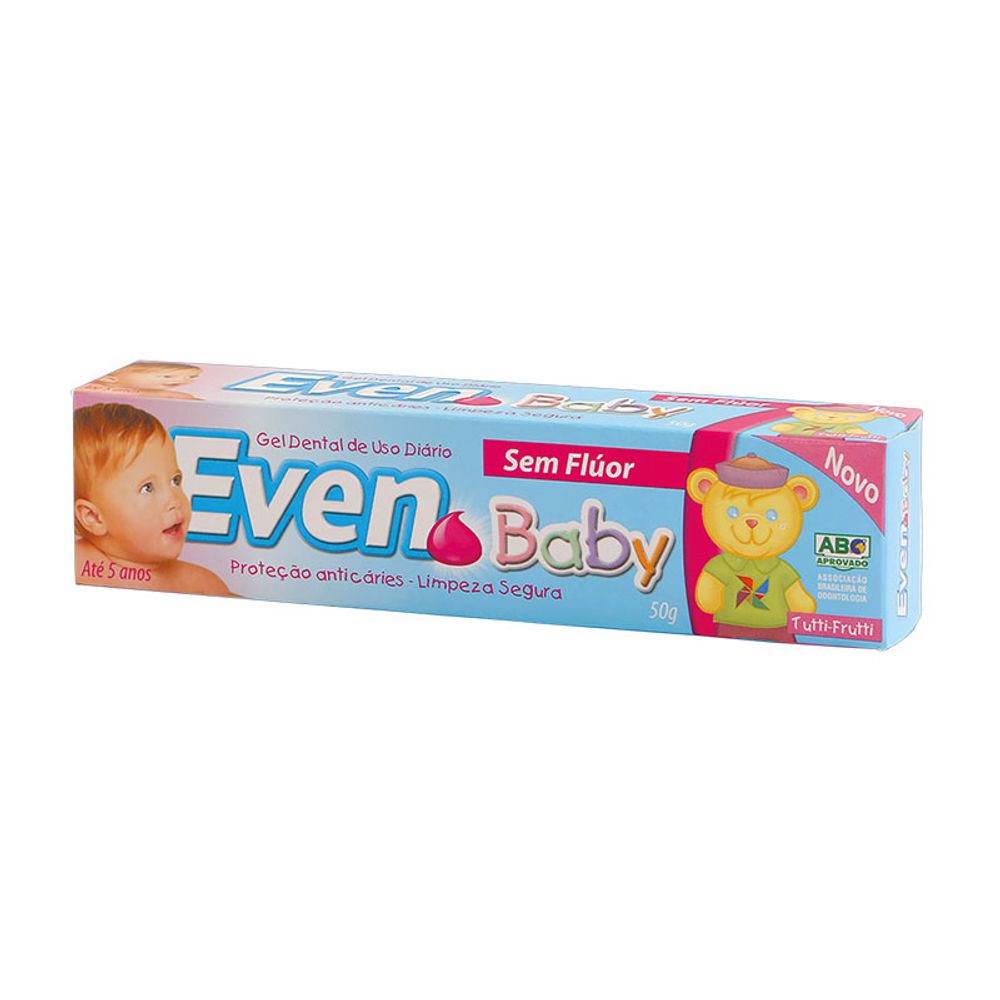 Imagem do produto CREME DENTAL EM GEL EVEN BABY SEM FLUOR TUTTI-FRUTTI 50G