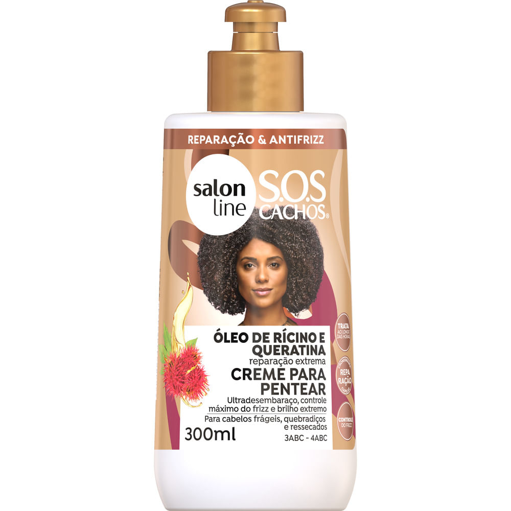 Imagem do produto CREME PARA PENTEAR SALON LINE SOS RICINO E QUERATINA 300ML