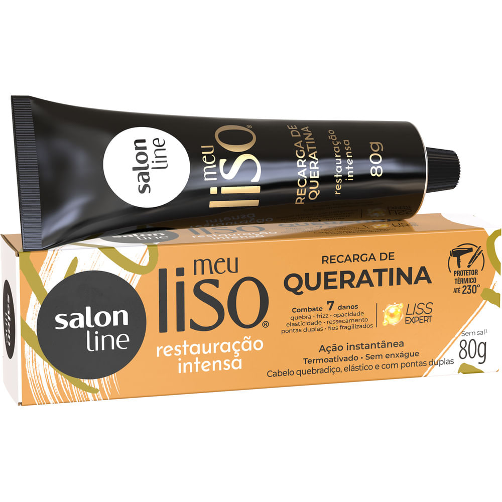 Thumbnail de CREME RECARGA DE QUERATINA SALON LINE MEU LISO 80G