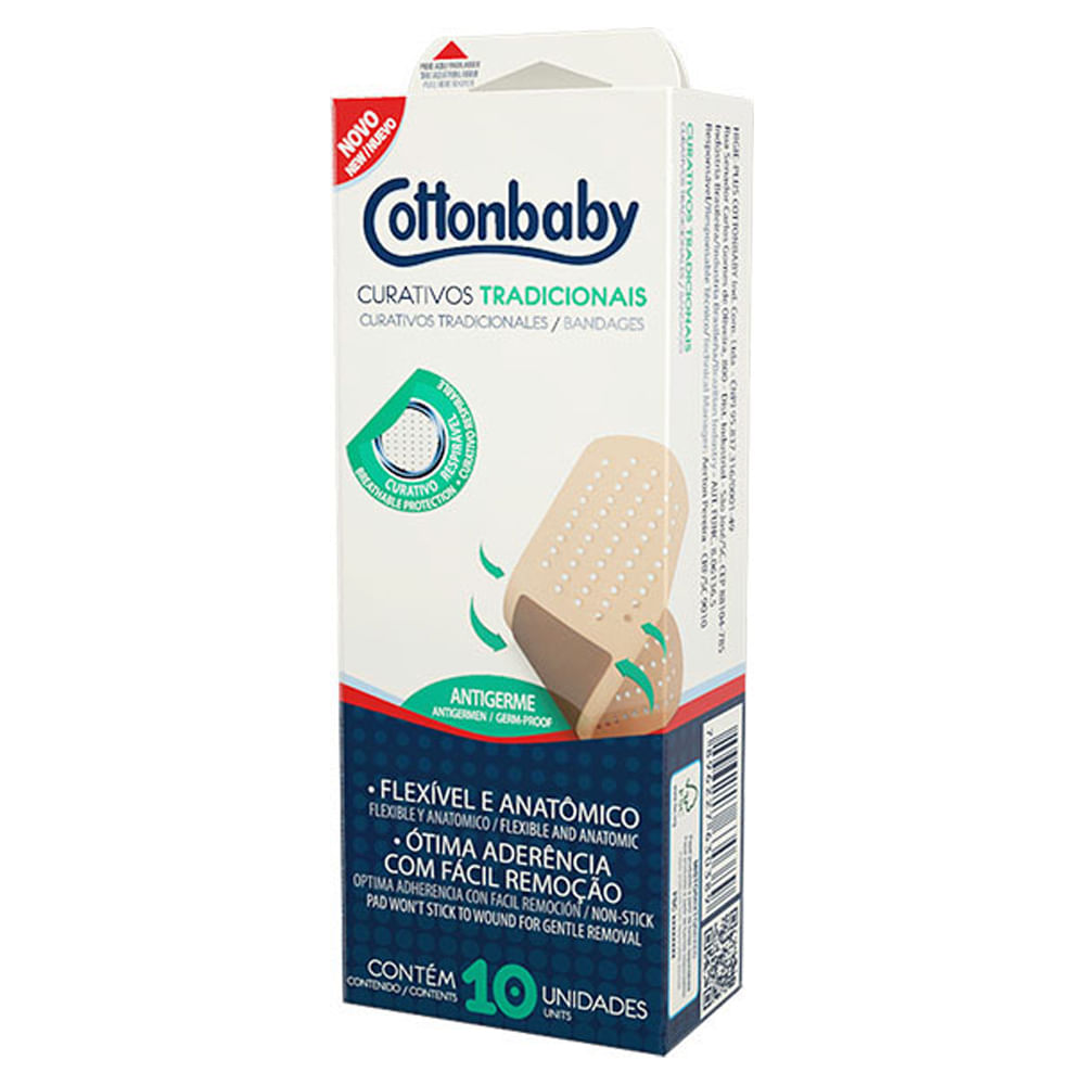 CURATIVO COTTONBABY TRADICIONAL COM 10 UNIDADES