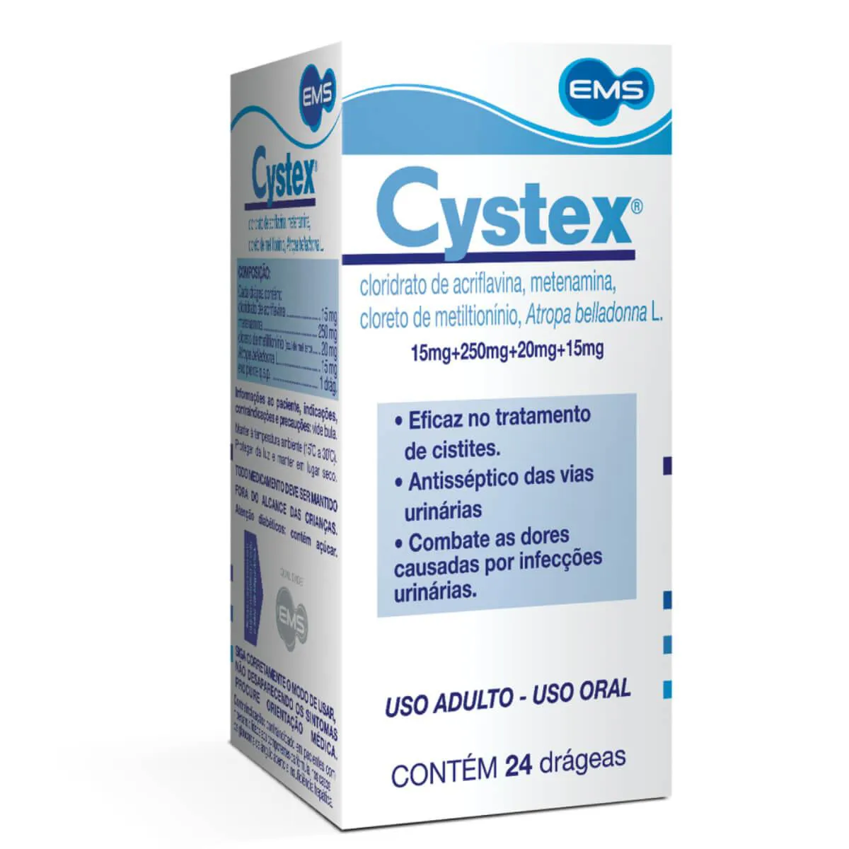 Thumbnail de CYSTEX DRAGEAS FRASCO COM 24 DRAGEAS