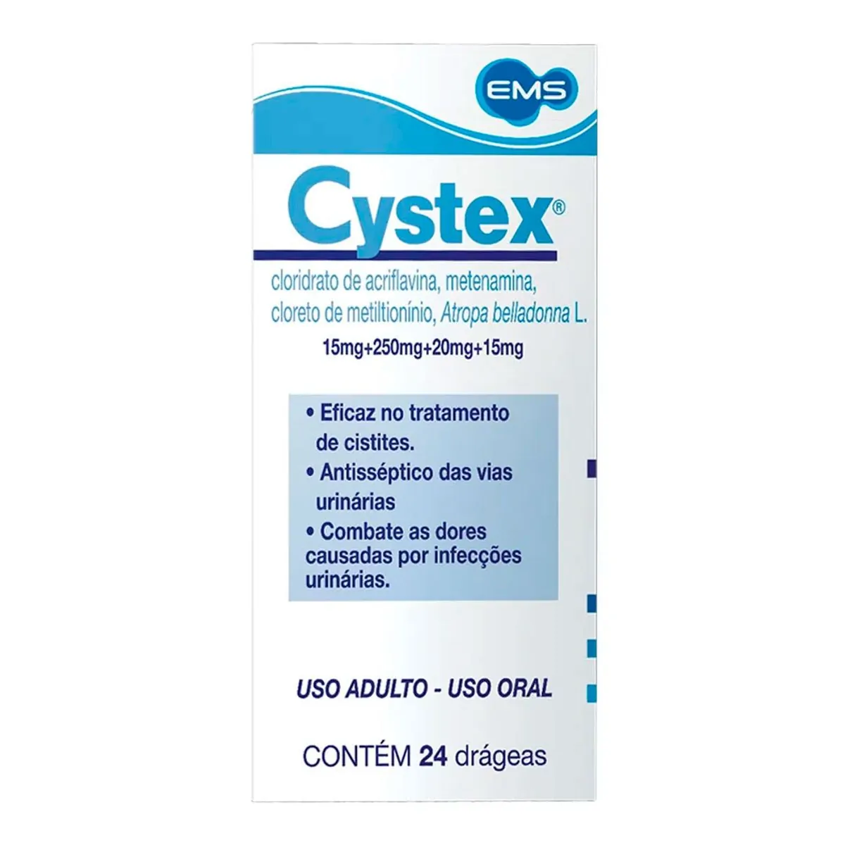 Imagem do produto CYSTEX DRAGEAS FRASCO COM 24 DRAGEAS