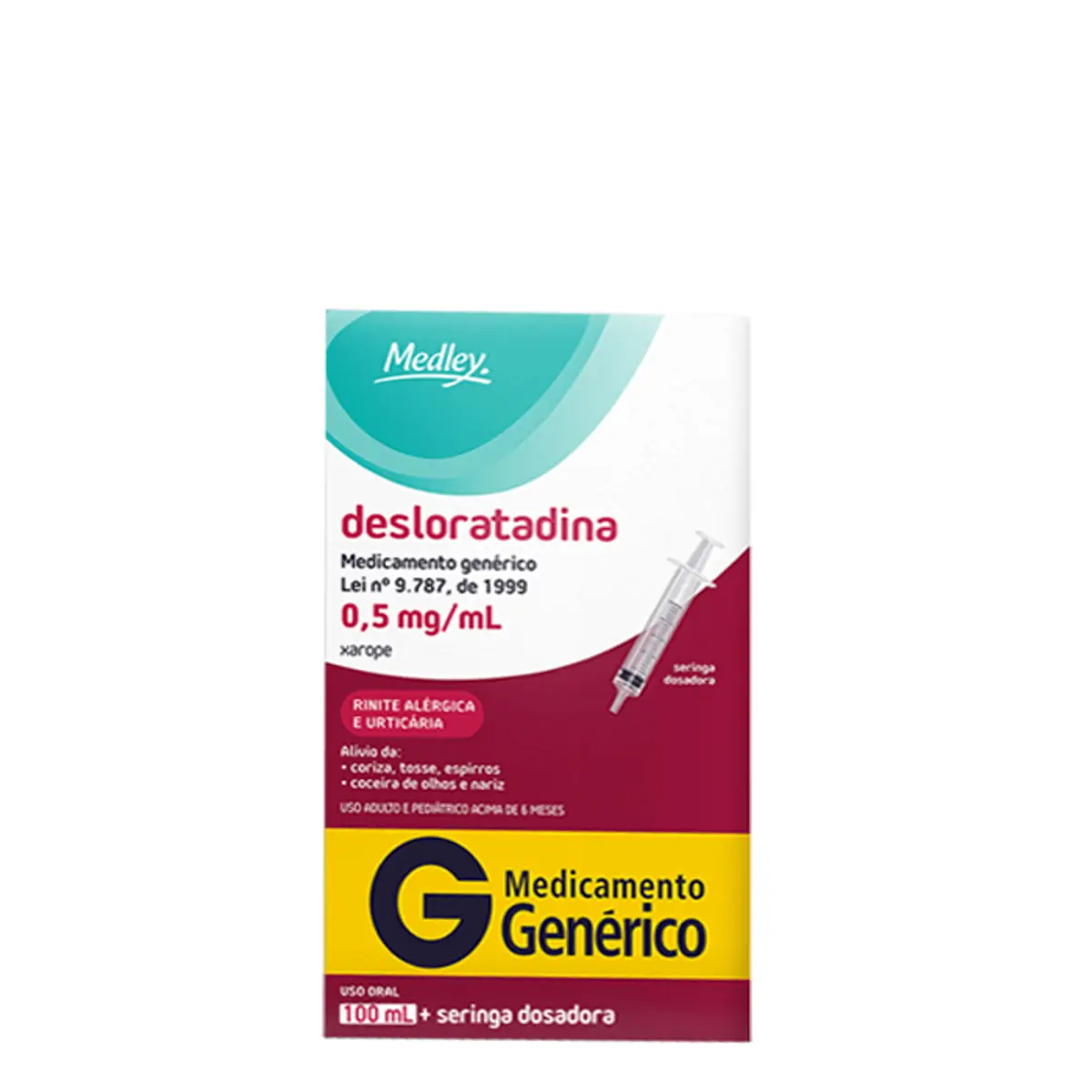 Imagem do produto DESLORATADINA 0,5MG XAROPE FRASCO COM 100ML E SERINGA DOSADORA