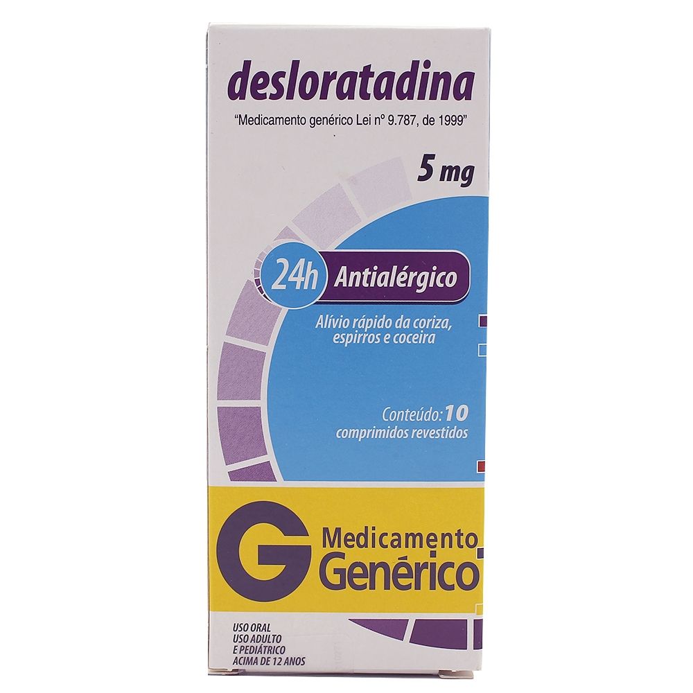 Imagem do produto DESLORATADINA 5MG CAIXA COM 10 COMPRIMIDOS REVESTIDOS