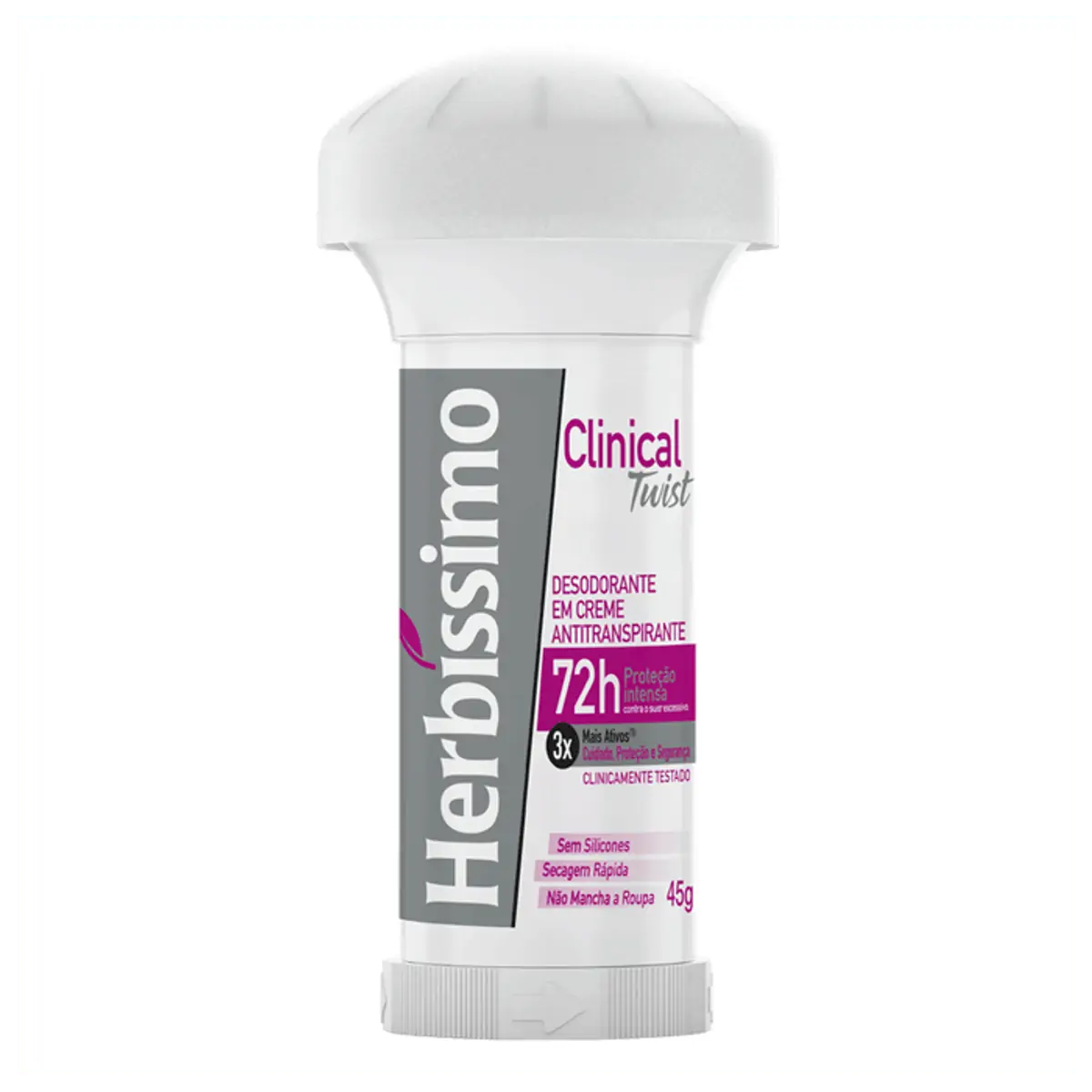 Imagem do produto DESODORANTE CREME HERBISSIMO TWIST CLINICAL ROSA 45G