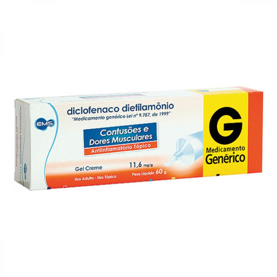 Imagem do produto DICLOFENACO DE DIETILAMONIO 10MG GEL EMS GENERICO BISNAGA COM 60G