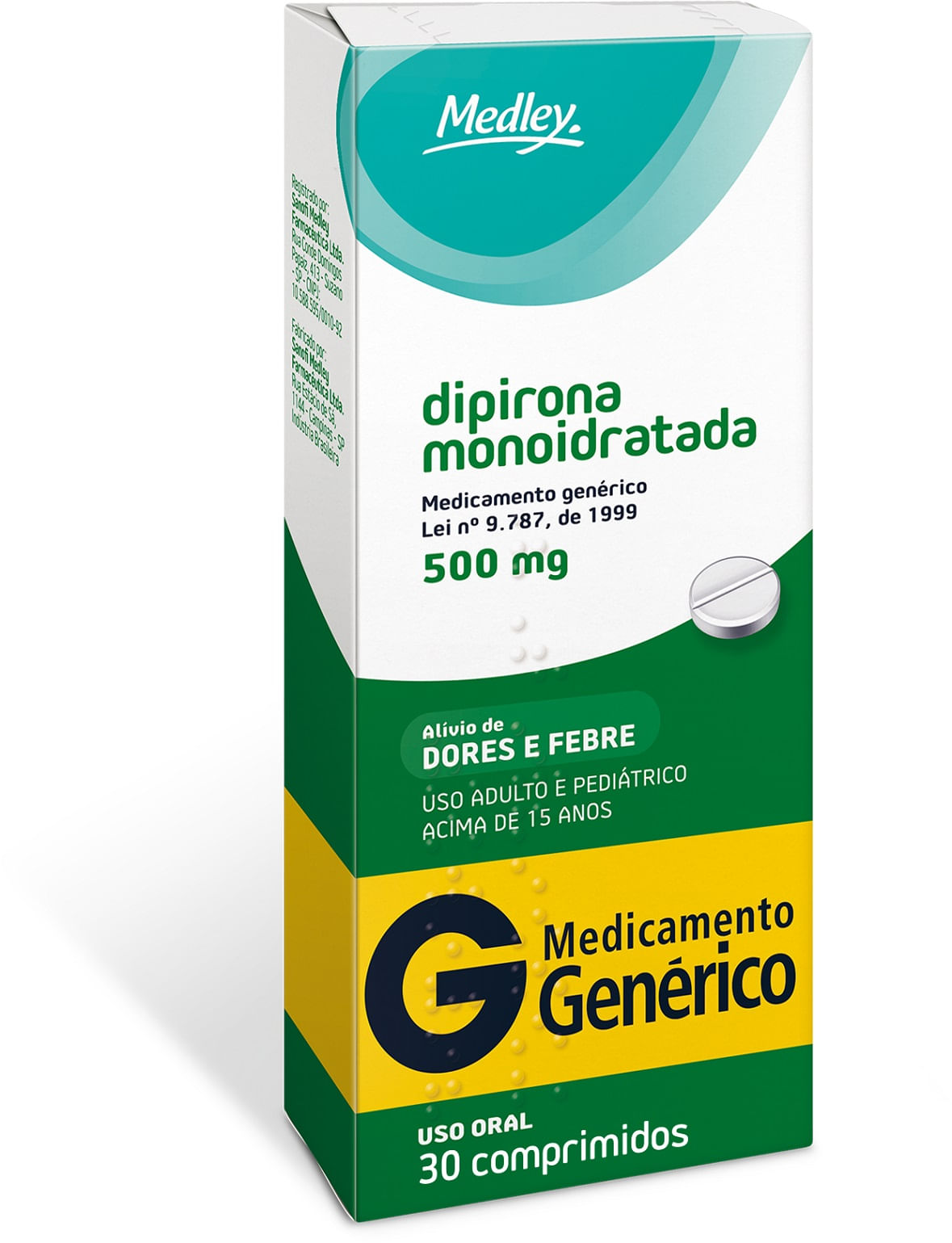 Thumbnail de DIPIRONA MONOIDRATADA 500MG MEDLEY GENERICO CAIXA COM 30 COMPRIMIDOS