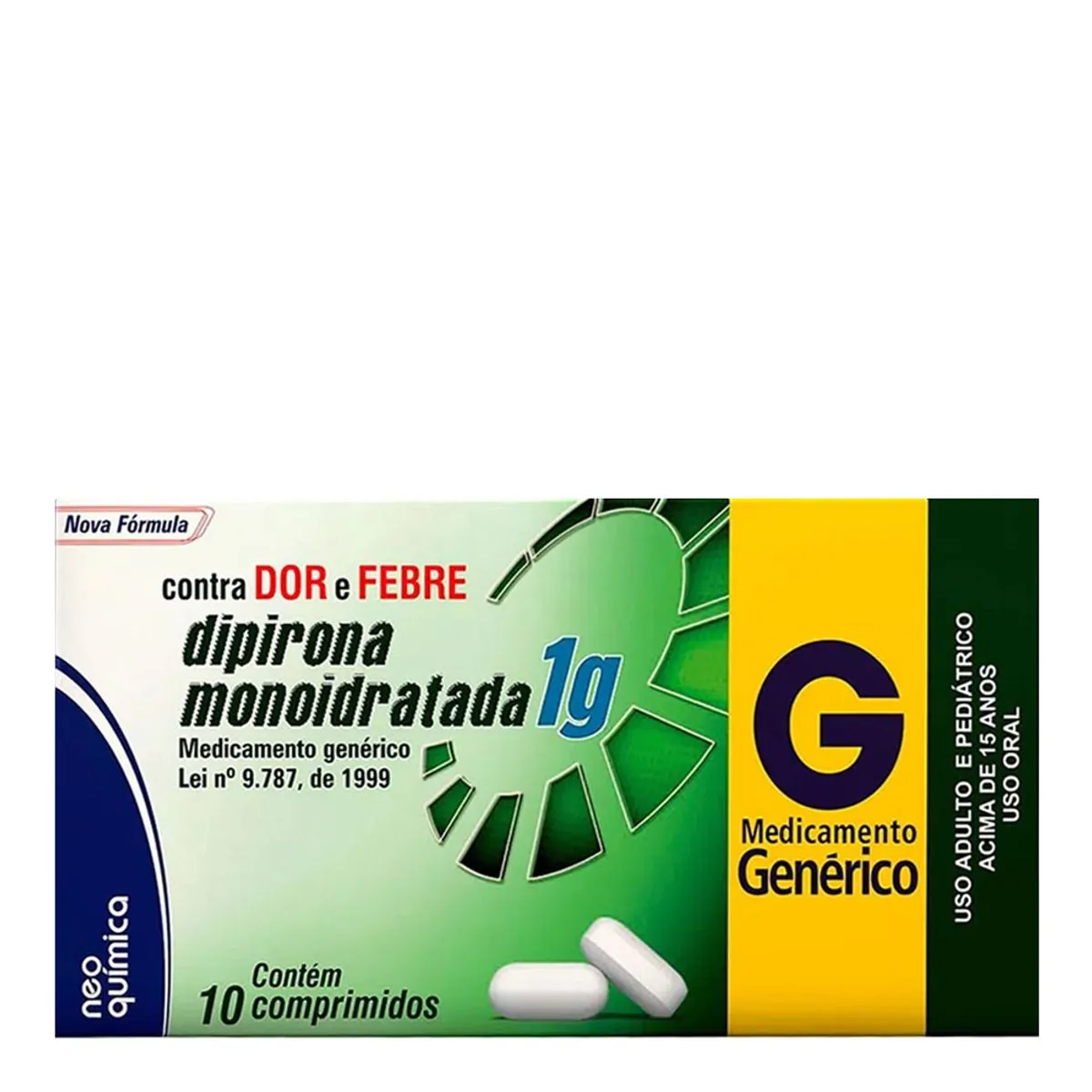 Imagem do produto DIPIRONA SODICA 1G NEO QUIMICA GENERICO CAIXA COM 10 COMPRIMIDOS