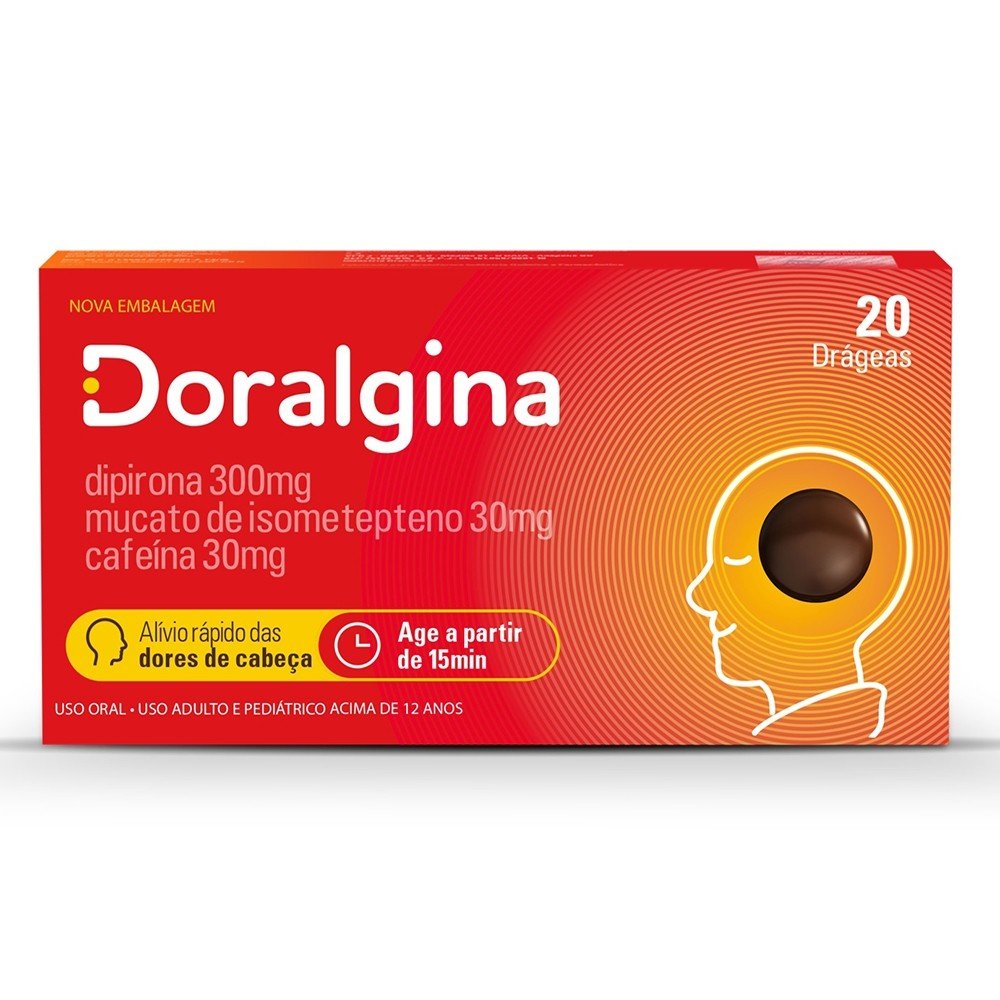 Imagem do produto DORALGINA 30MG+300MG+30MG CAIXA COM 20 DRAGEAS