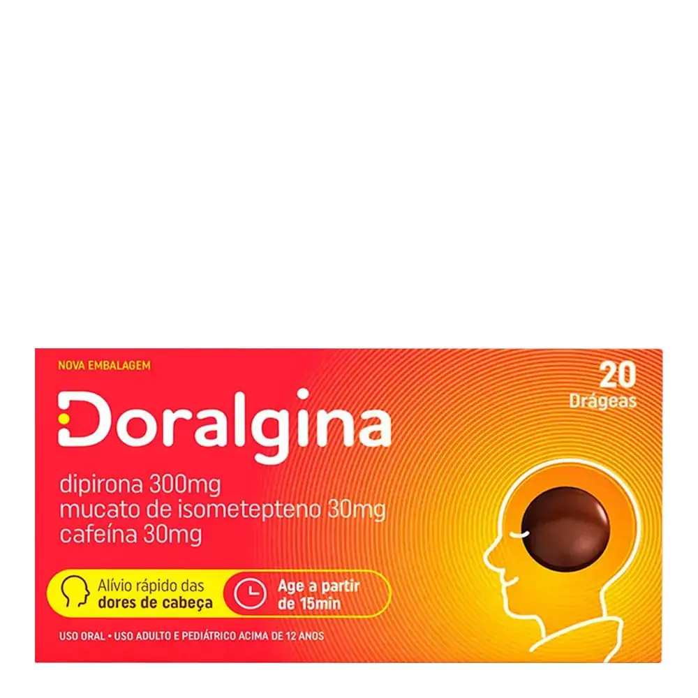 Thumbnail de DORALGINA 30MG+300MG+30MG CAIXA COM 20 DRAGEAS