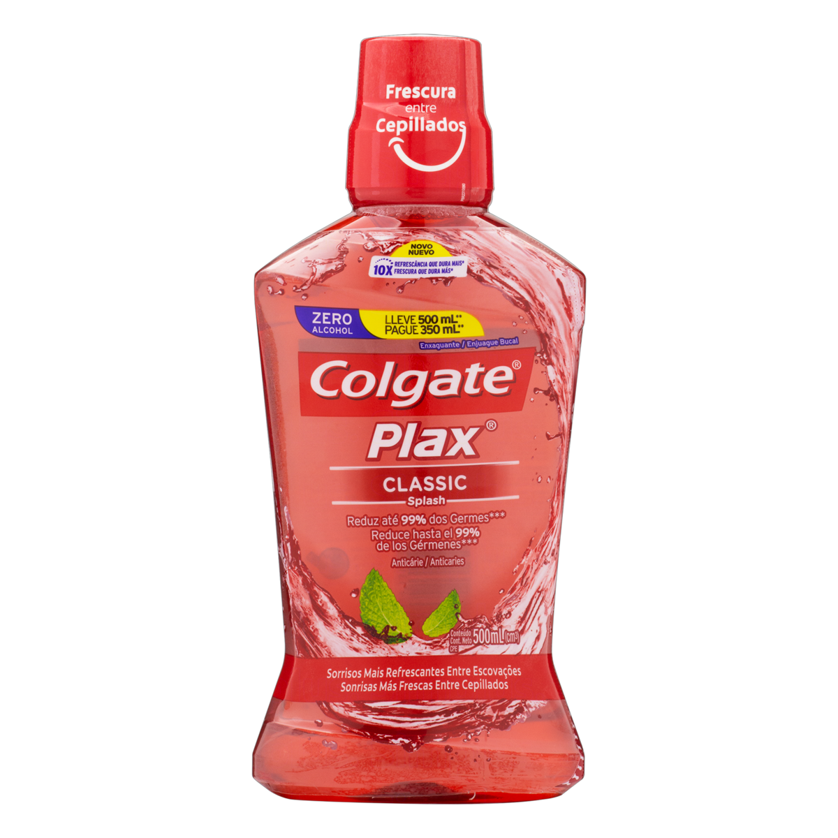 Imagem do produto ENXAGUANTE BUCAL COLGATE PLAX CLASSIC LEVE 500ML PAGUE 350ML