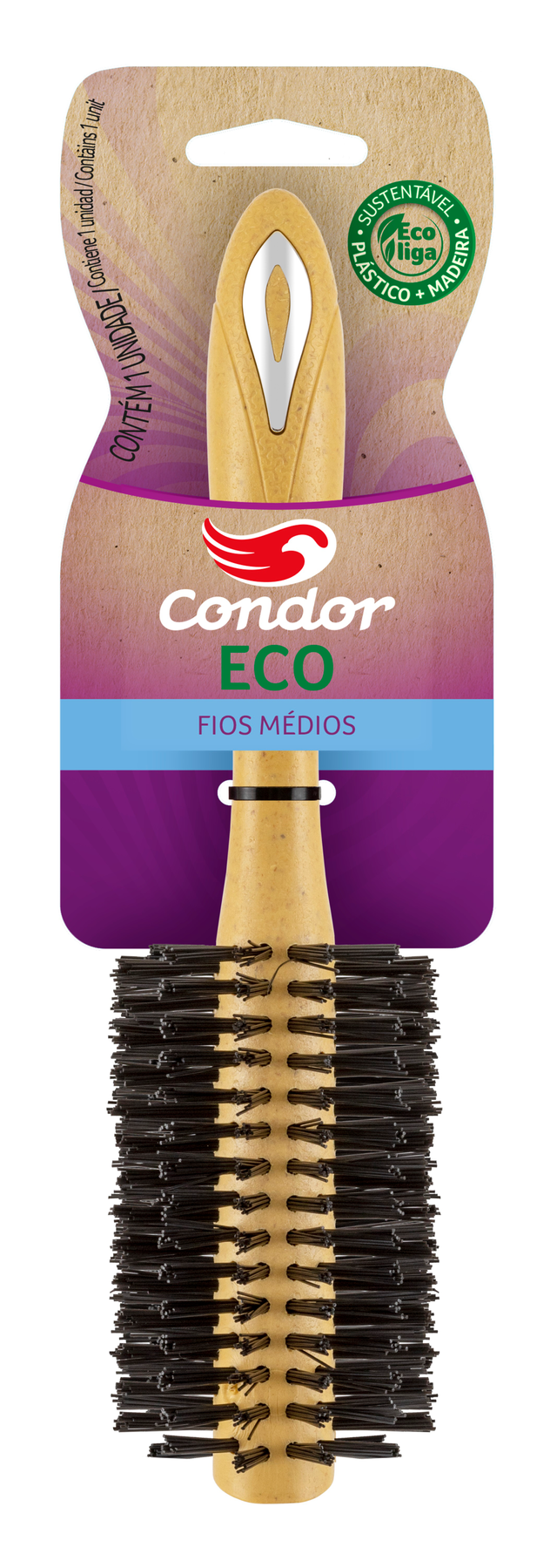 Imagem do produto ESCOVA DE CABELO CONDOR MARISA COM CABO DE MADEIRA