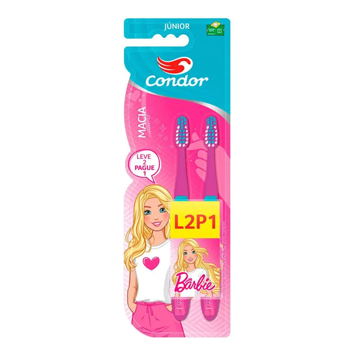 Imagem do produto ESCOVA DE DENTE CONDOR INFANTIL BARBIE JUNIOR LEVE 2 PAGUE 1