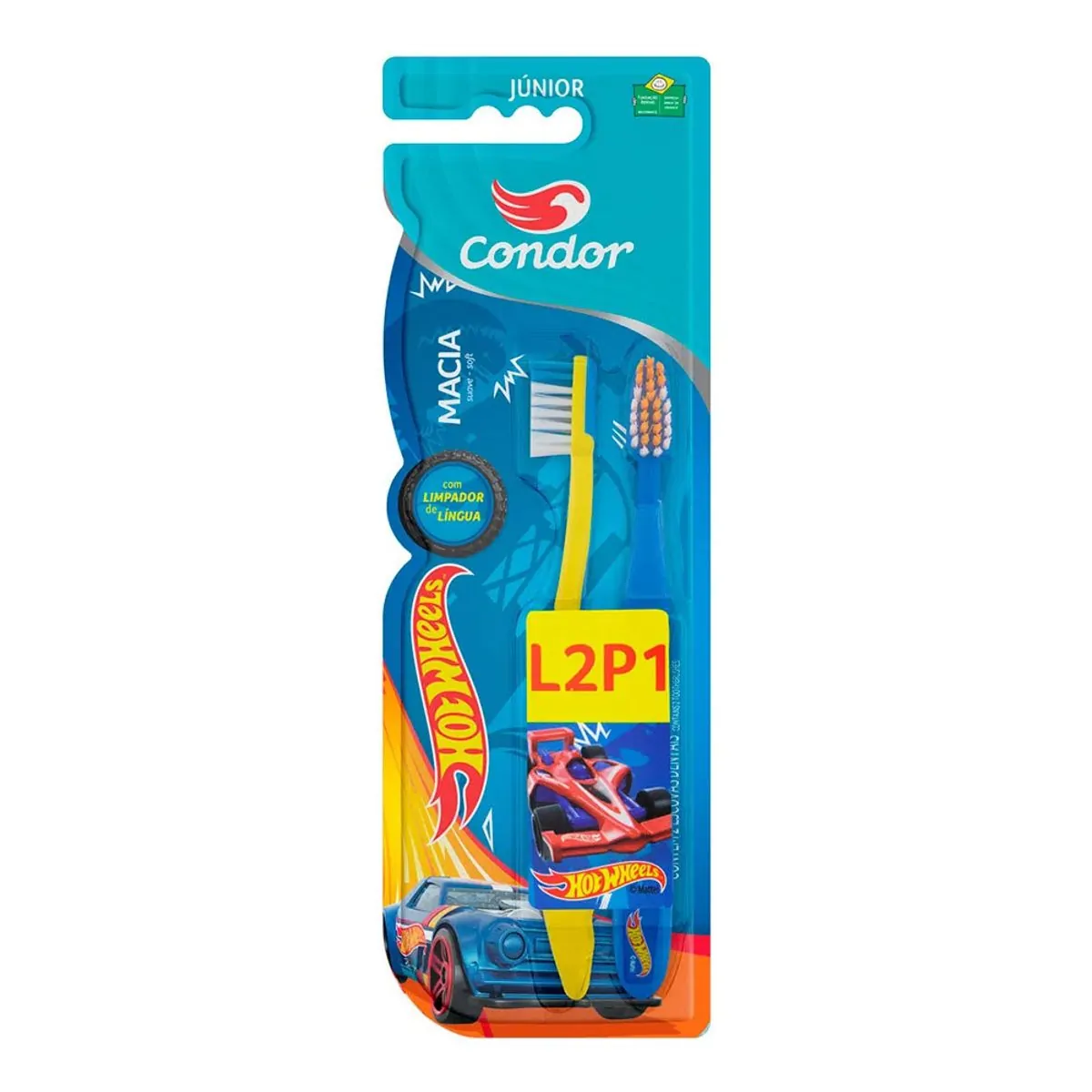 Imagem do produto ESCOVA DE DENTE CONDOR INFANTIL HOT WHEELS JUNIOR LEVE 2 PAGUE 1