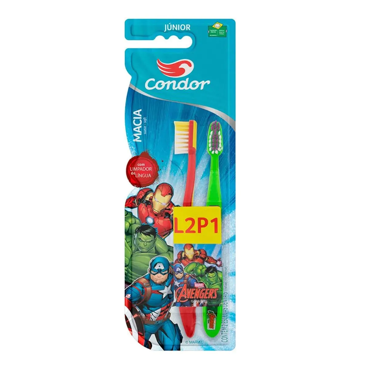 Imagem do produto ESCOVA DE DENTE CONDOR INFANTIL VINGADORES JUNIOR LEVE 2 PAGUE 1
