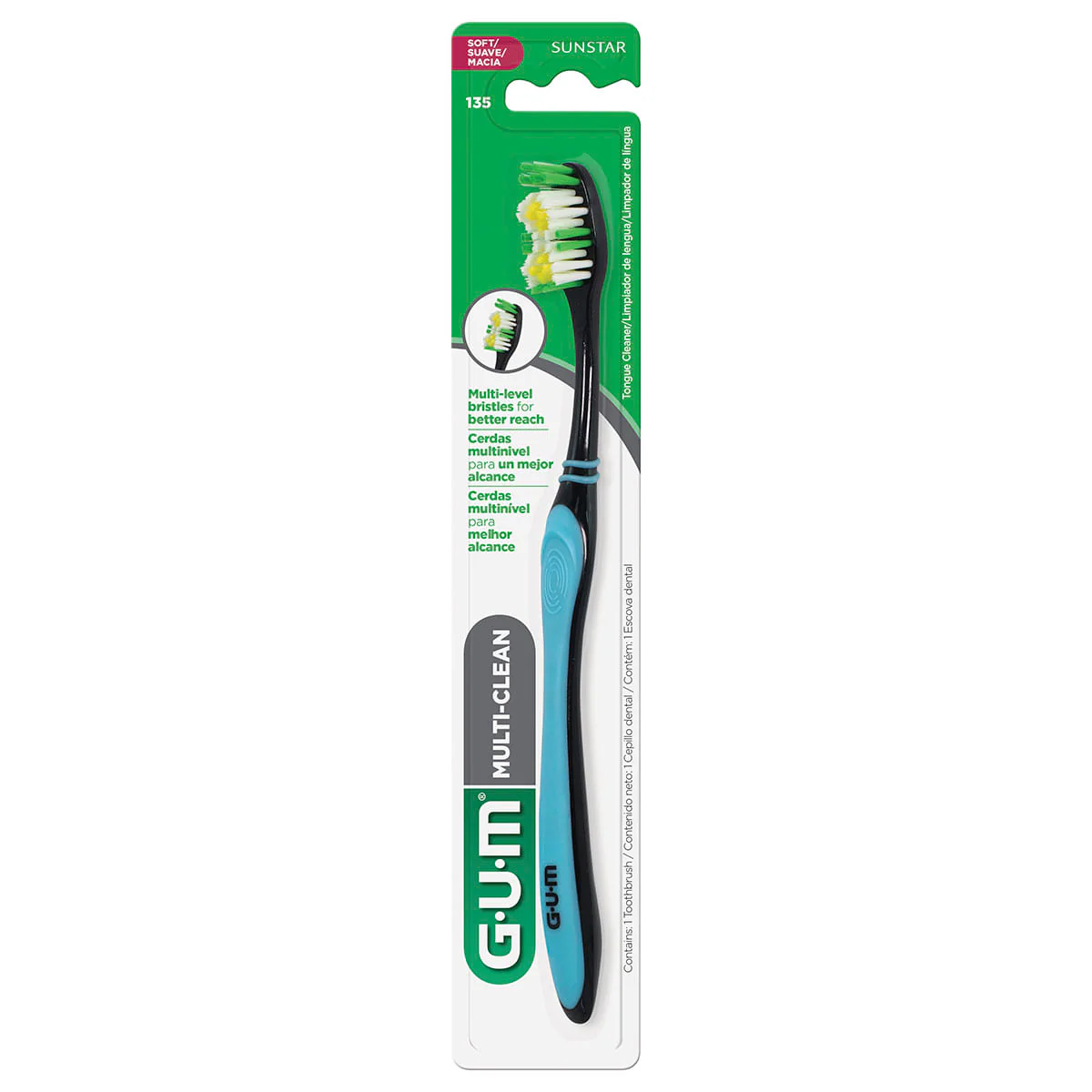 Imagem do produto ESCOVA DE DENTE GUM MULTI CLEAN COM 1 UNIDADE