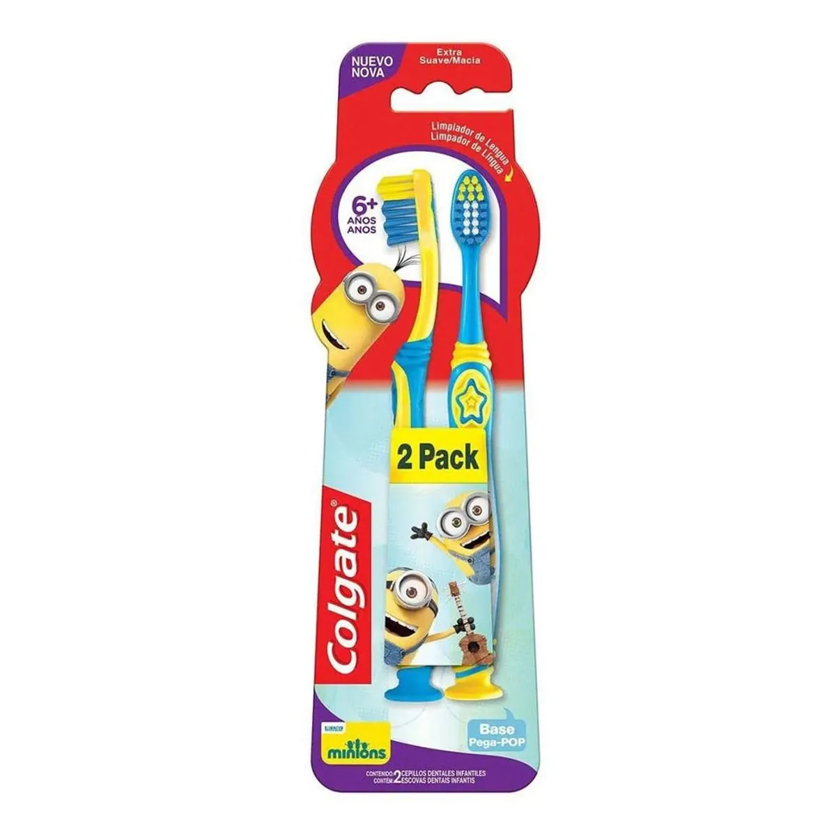 ESCOVA DENTAL COLGATE KIDS SMILES MINIONS COM 2 UNIDADES