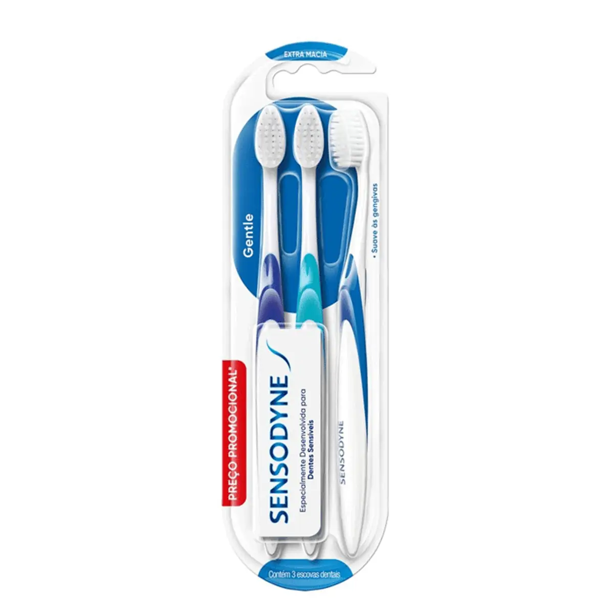Imagem de ESCOVA DENTAL SENSODYNE GENTLE COM 3 UNIDADES