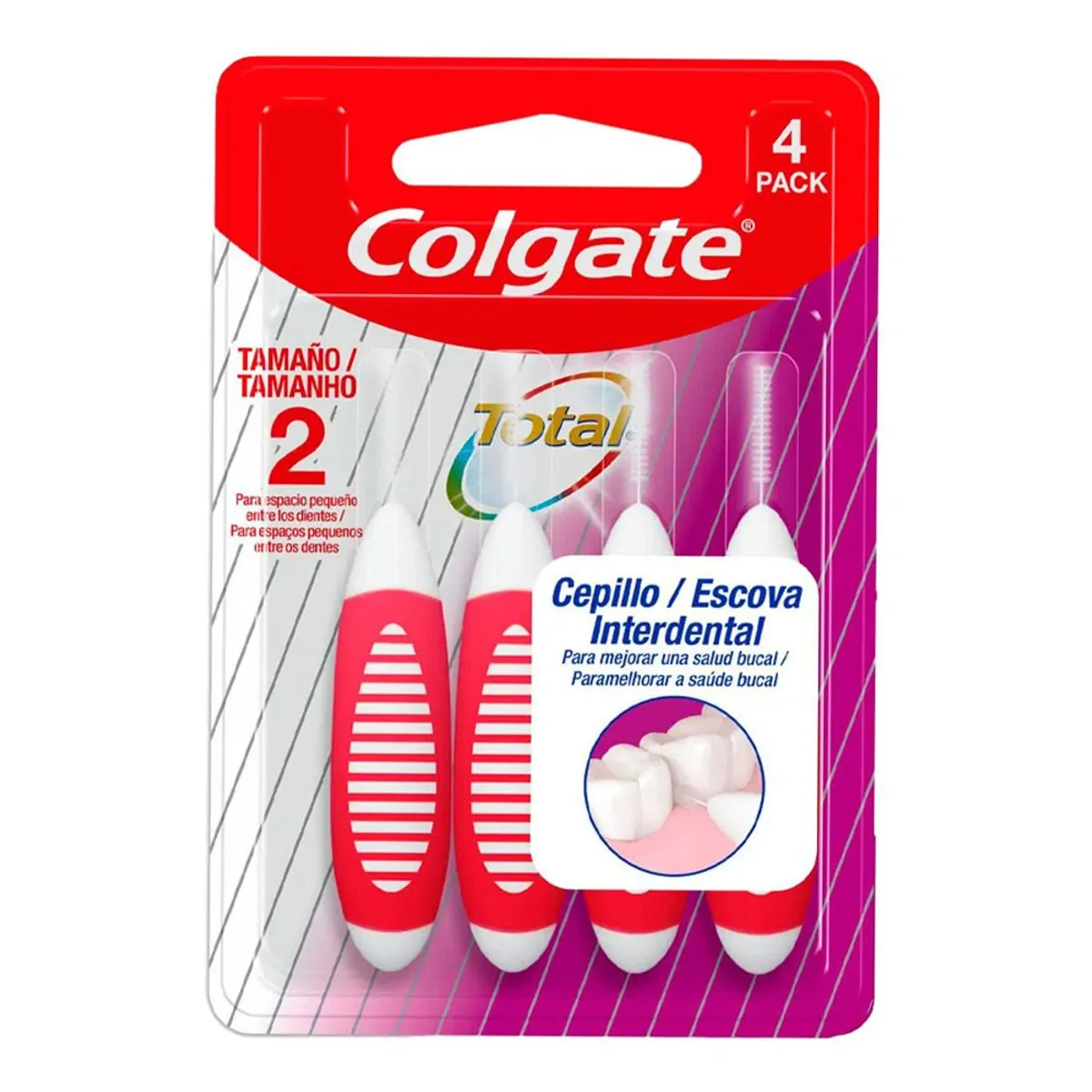 Imagem do produto ESCOVA INTERDENTAL COLGATE 2MM COM 4 UNIDADES