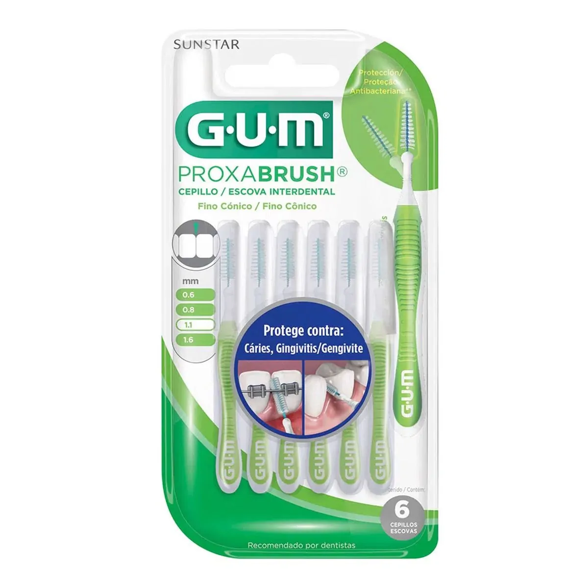 Imagem do produto ESCOVA INTERDENTAL GUM 1,1MM COM 4 UNIDADES