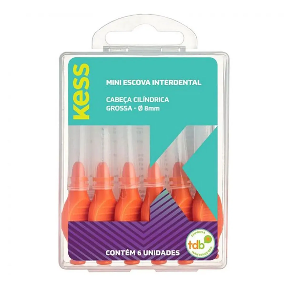 Imagem do produto ESCOVA INTERDENTAL KESS MINI CILINDRICA GROSSA COM 6 UNIDADES