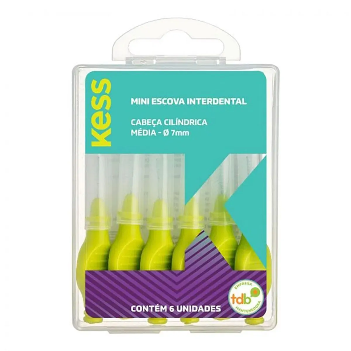 Imagem do produto ESCOVA INTERDENTAL KESS MINI CILINDRICA MEDIA COM 6 UNIDADES