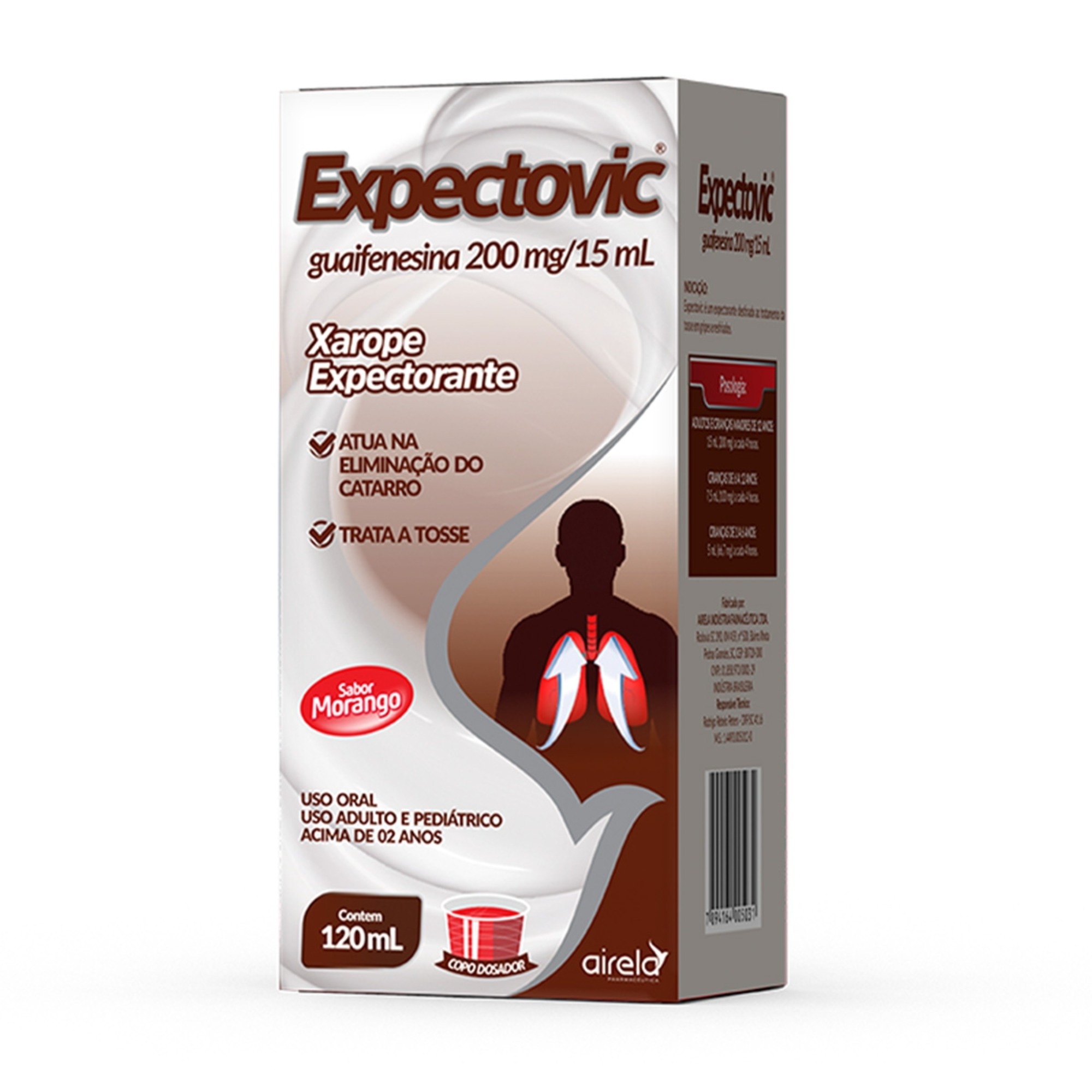 Imagem do produto EXPECTOVIC 13,333MG/ML XAROPE FRASCO PLASTICO TRANSPARENTE COM 120ML E COPO