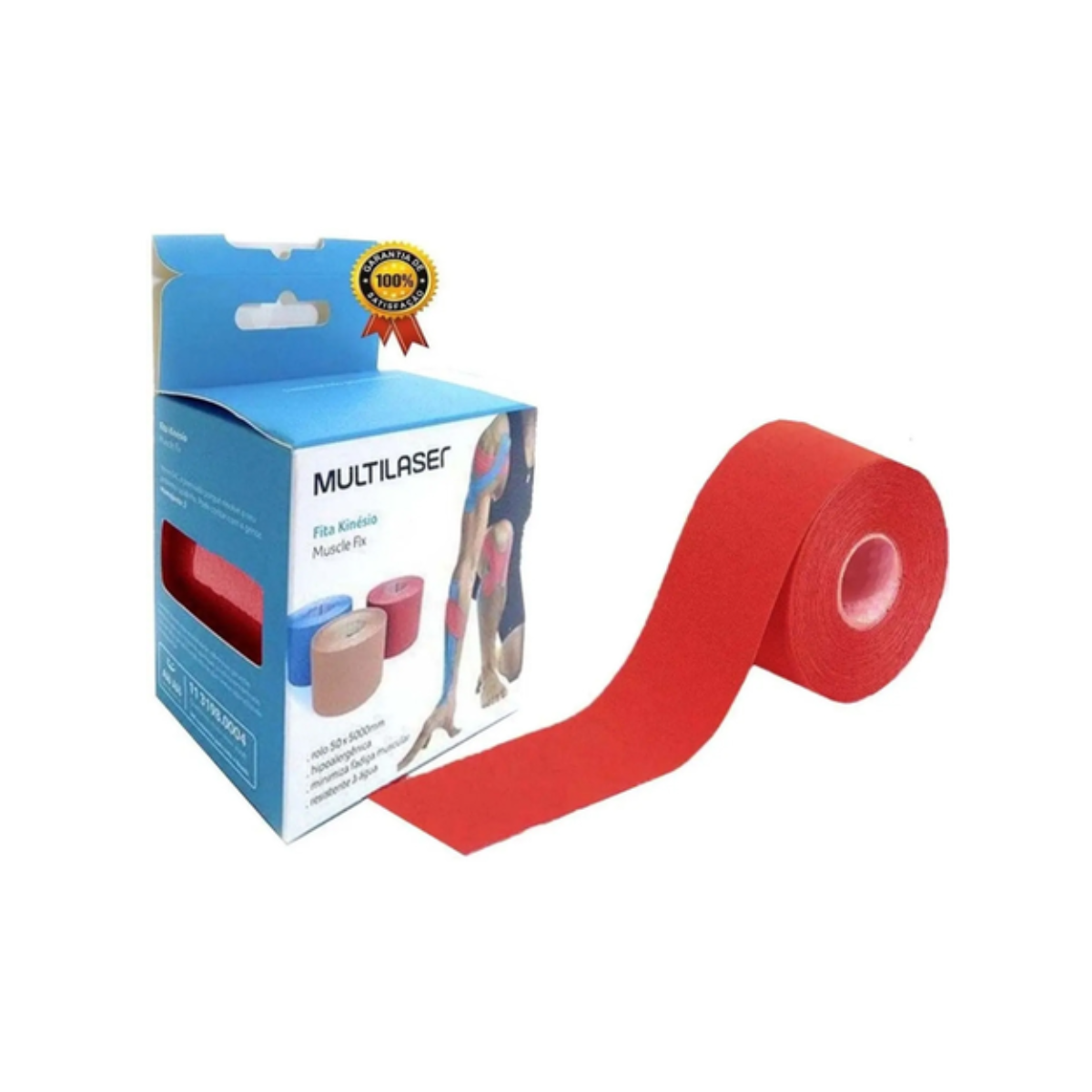 Imagem do produto FITA DE KINESIOLOGIA MULTILASER VERMELHA 5CM X 5M