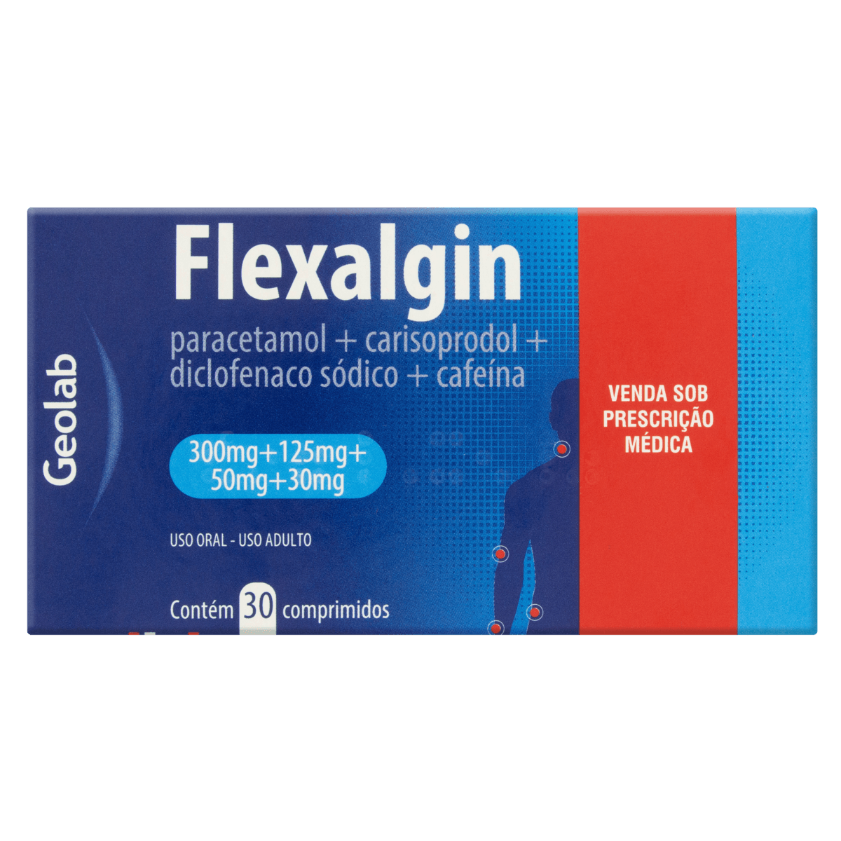Imagem do produto FLEXALGIN 300MG+125MG+50MG+30MG GEOLAB CAIXA COM 30 COMPRIMIDOS