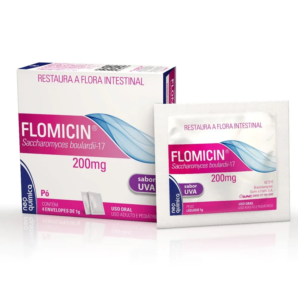 FLOMICIN 200MG NEO QUIMICA PO LIOFILIZADO 4 ENVELOPES DE 1G