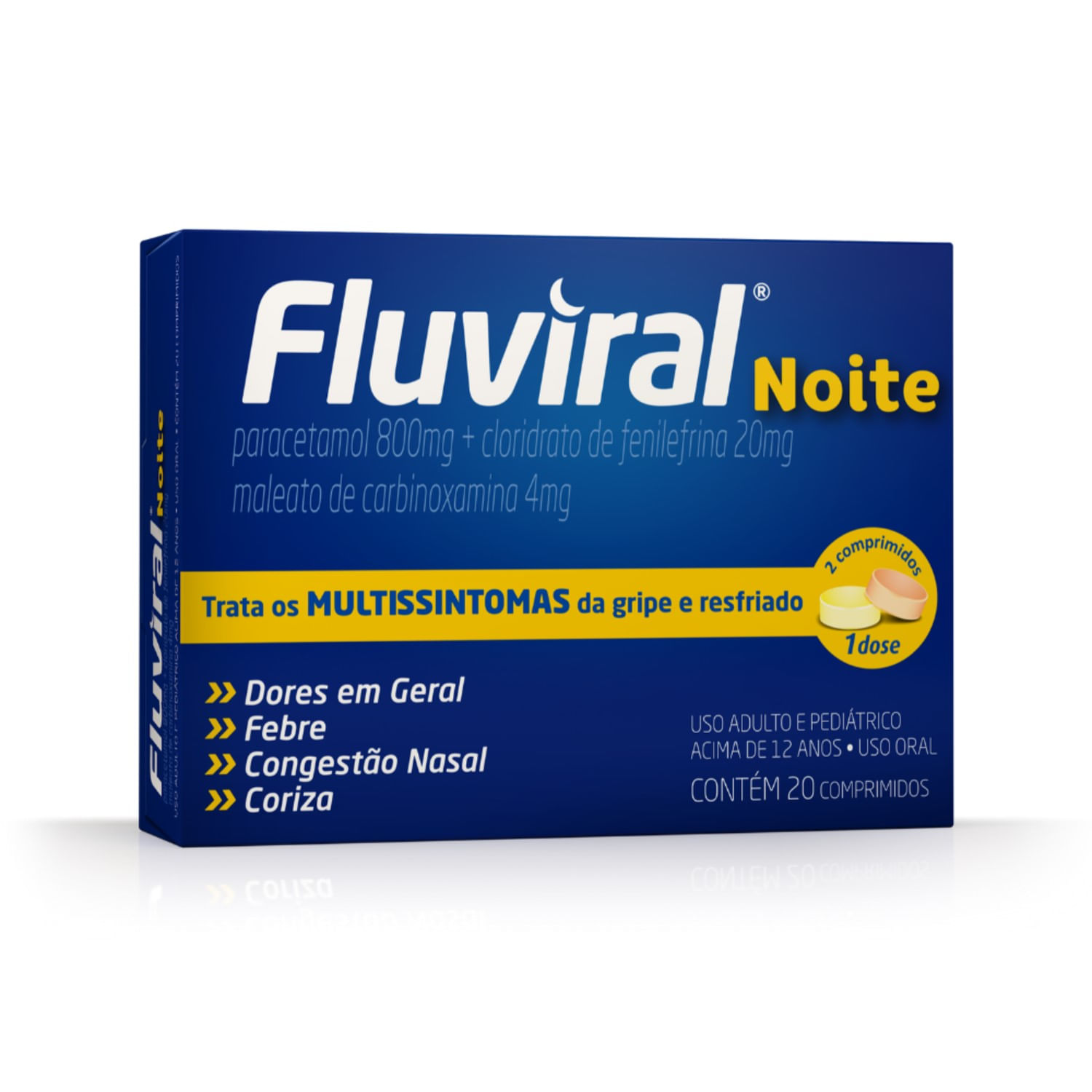 Imagem do produto FLUVIRAL NOITE 400MG+20MG CAIXA COM 20 COMPRIMIDOS