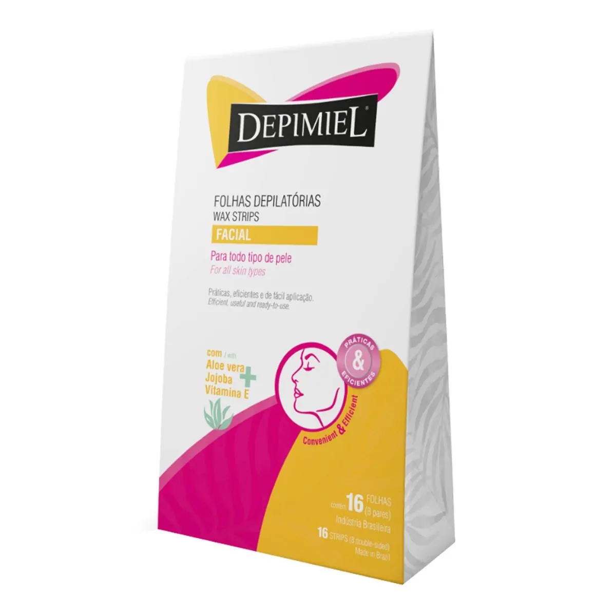 Imagem do produto FOLHAS PARA DEPILACAO FACIAL DEPIMIEL CAIXA COM 16 UNIDADES