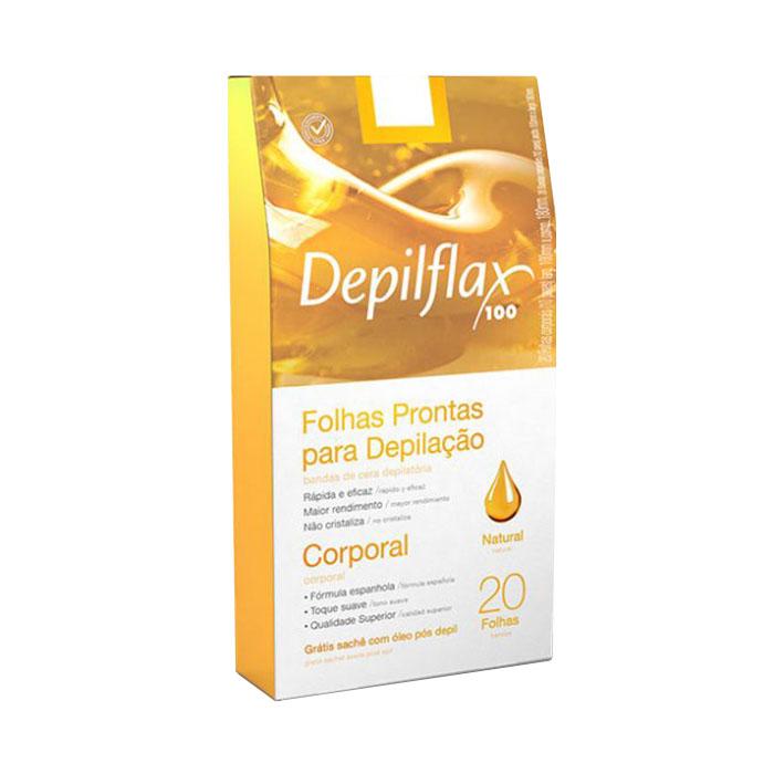 Imagem do produto FOLHAS PRONTAS PARA DEPILACAO DEPILFLAX NATURAL COM 20 UNIDADES