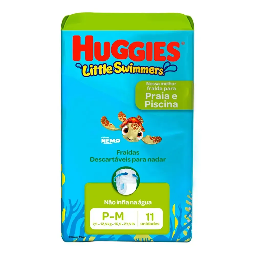 Thumbnail de FRALDA DE BANHO HUGGIES LITTLE SWIMMERS TAMANHO P/M COM 11 UNIDADES