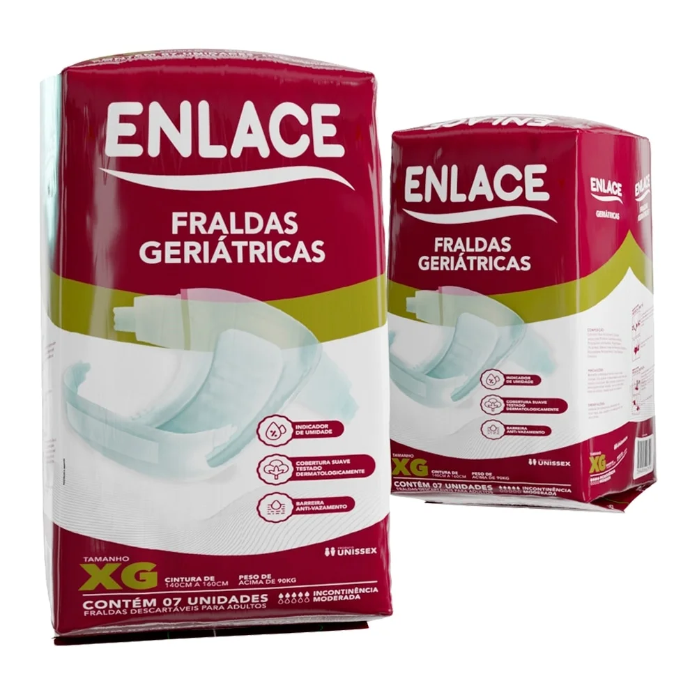 Imagem do produto FRALDA DESCARTAVEL ADULTO ENLACE TAMANHO XG COM 8 UNIDADES
