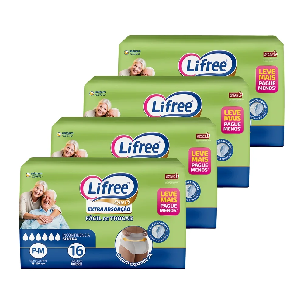 Imagem do produto FRALDA DESCARTAVEL ADULTO LIFREE EXTRA ABSORCAO TAMANHO P/M COM 16 UNIDADES