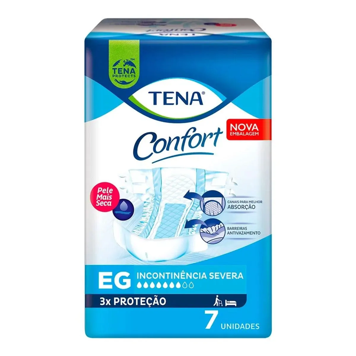 Imagem do produto FRALDA DESCARTAVEL ADULTO TENA CONFORT TAMANHO XG COM 7 UNIDADES