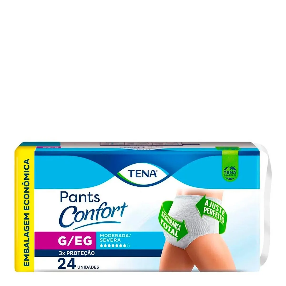 Imagem do produto FRALDA DESCARTAVEL ADULTO TENA PANTS CONFORT TAMANHO G/EG COM 24 UNIDADES