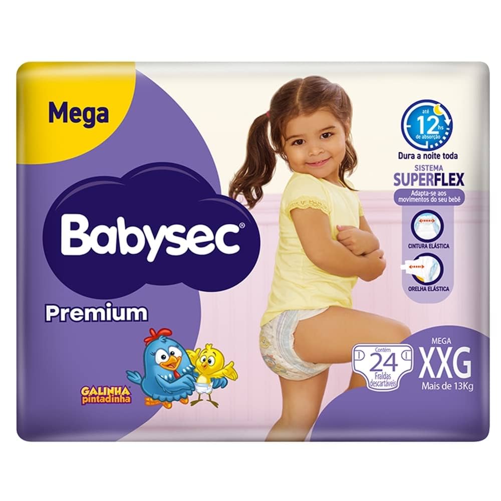 Thumbnail de FRALDA DESCARTAVEL BABYSEC PREMIUM MEGA TAMANHO XXG COM 24 UNIDADES
