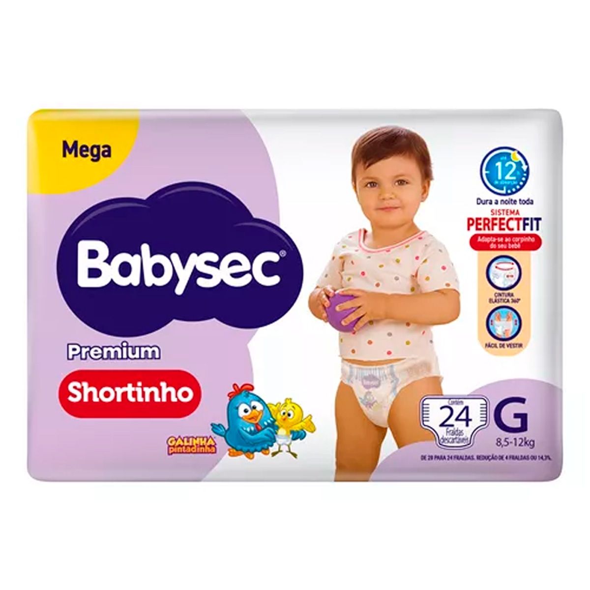 Imagem do produto FRALDA DESCARTAVEL BABYSEC SHORT MEGA TAMANHO G COM 28 UNIDADES