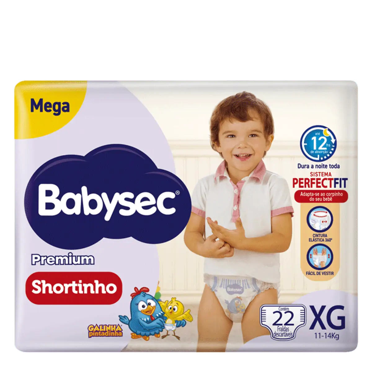Imagem do produto FRALDA DESCARTAVEL BABYSEC SHORT MEGA TAMANHO XG COM 22 UNIDADES